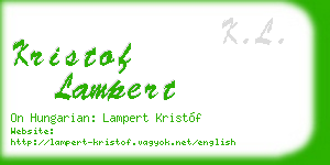 kristof lampert business card